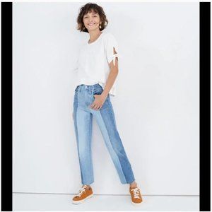 Madewell Two-Tone Light and Medium Blue Straight Leg Jeans